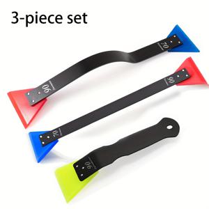 TEMU 3pcs 자동차 비닐 필름 설치 도구 세트, 알루미늄 합금 손잡이 + TPU 접착 스트립, 자동차 후면 거울 및 창문 삼각형 영역에 적합