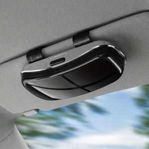 TEMU 아우디 스포트 스타일 선 비저 안경 보관/방진 안경 케이스, 풀 서라운드 플립 탑 안경 케이스 (BMW, 아우디, BMW, , 폭스바겐, 포드, BMW 1, 3, 5, 7, 2, 4, 6, M 시리즈 X 시리즈에 적합)