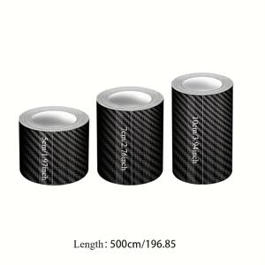 TEMU 3개 나노 탄소 섬유 자동차 3D 테이프 스티커 | 5/7/10Cm 폭, 자동차 도어 미러용 보호 접착 필름, 스크래치 방지, 쉬운 접착 및 부착 디자인, 범용 적용