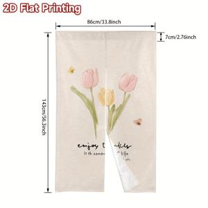 TEMU 2D 평면 인쇄 노렌 커튼 1개입 (tulip, 영감을 주는 문구 포함). 현관문에 완벽. 축제 분위기의 일본식 문 커튼은 전기 불필요이며, 막대 없이 간편하게 걸 수 있습니다. 장식 또는 선물로 다양한 곳에 적합합니다.
