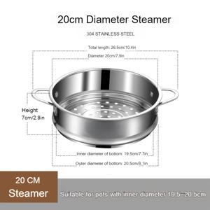 TEMU 304 식품 등급 스테인리스 스틸 찜기 랙 가정용 주방 찜기 바구니 찜기 냄비 찜 빵 및 옥수수 이중 귀 찜기 랙 국물 냄비 우유 냄비 범용 찜기 16-32Cm