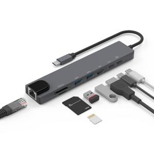 TEMU 프로토 8포트 Type-C DEX HDMI USB 3.0 이더넷 멀티 허브 C8HUB
