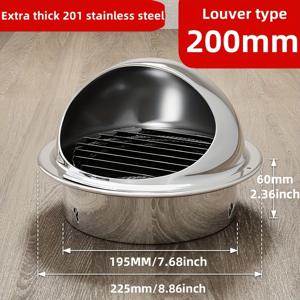 TEMU 70mm-300mm 건조기 벽걸이형 배기구, 스테인리스 스틸 아치형 환풍구 원형 배기구, HVAC 시스템 외부 환기용 원형 배기 커버