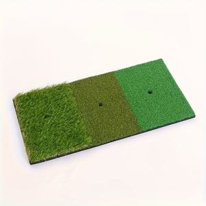 30 X 60Cm 3-In-1 골프 타격 매트 트리컬러 잔디 연습 패드 실내외 골프 훈련 용품 (공 및 티 포함)
