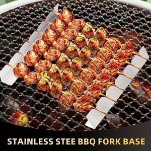 TEMU 2개입 케밥 랙, 다용도 케밥 랙, 변형 방지 및 부착 방지, BBQ 간판 받침 세트, 스테인리스 스틸 커트러리. BBQ 필수품. 바베큐, 파티, 캠핑, 포트럭 등에 적합. 아버지의 날 선물