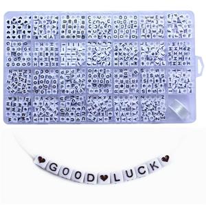 TEMU 약 900개 1박스 6X6mm 아크릴 큐브 레터 비즈 AZ, 여성용 주얼리 팔찌, 목걸이 및 키체인 제작용