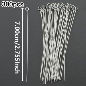 TEMU 300개 70mm 스틸 색상 스테인리스 스틸 9자형 핀, 주얼리 제작용 헤드핀, 주얼리 및 재봉 액세서리용, 둥근 머리 구슬 커넥터, 절단, 굽힘 또는 펴기가 가능한 구슬, 귀걸이 및 펜던트 연결 액세서리
