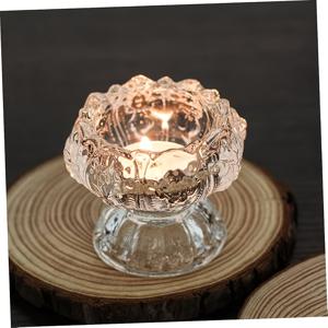 TEMU 4개 세트 유럽 스타일 로터스 글라스 캔들 홀더, 홈 다이닝 테이블 센터피스/웨딩 파티 장식용 키 큰 촛대 (캔들 미포함)