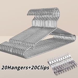 TEMU 40개 강력 금속 옷걸이 클립 세트 - 두꺼운 강화 설계, 공간절약형, 침실 및 옷장 정리에 적합, 기숙사 필수품, 모던한 미학, 견고한 구조
