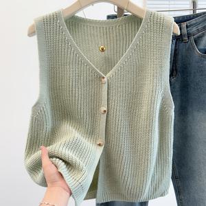 TEMU 빈티지 버튼 프론트 민소매 조끼, 여성용 다용도 V넥 스웨터 조끼, 봄/여름 패션