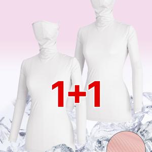 TEMU (1+1)( 2장세트! ) 여성 냉감 스포츠 이너웨어 여름 자외선차단 긴팔 쿨링 아웃도어 티셔츠(W6OPST13)