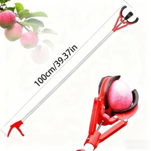 TEMU 과일 따기 도구, 사과, 배, 감, 레몬, 망고에 적합한 고대기, 바구니 및 스탠드 포함, 조립 및 사용이 쉬운 나무 수확 도구