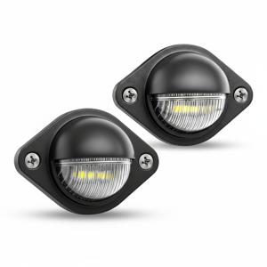 TEMU 면허판용 흰색 LED 라이트 한 쌍, 12V-24V DC 시스템과 호환, 6-SMD 전구 장착, 트럭, SUV, 밴, RV 및 보트에 적합. 예의등, 돔등, 화물등으로도 사용 가능.