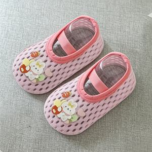 TEMU 아기 미끄럼 방지 발바닥 보호 양말, 메쉬 통기성 부드러운 밑창 실내 양말, 귀여운 판다 토끼 공룡 동물 만화 프린트 얇은 여름 양말 유아 아동용