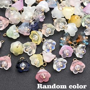 TEMU 11x14mm 20개 유리 그라데이션 밸리 릴리꽃 구슬 참 샤이니 스페이서 비즈, DIY 팔찌 귀걸이 목걸이 열쇠고리 주얼리 제작용 액세서리 (랜덤)