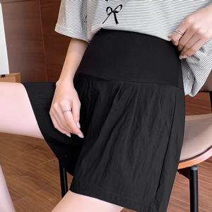TEMU 여성용 반바지 여름 얇은 겉옷 아이스 섬유 원단 루즈핏 와이드 레그 팬츠 복부 조임 없음 캐주얼 바지 임산부 의류
