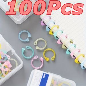 TEMU 100개/봉투 창의적인 컬러 간편한 반지 종이 노트 Loose Leaf 바인더 다기능 원형 캘린더 링 키체인 열쇠링 문구류
