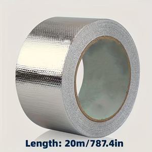 TEMU 787.4인치 고강도 고온 내성 유리 섬유 알루미늄 포일 테이프 - HVAC 밀봉, 덕트, 통풍구 및 태양열 파이프용 내구성 있는 방수 및 방화 단열 솔루션