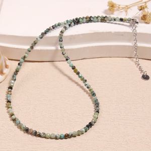 TEMU 3mm 다면체 아프리카 터키석 목걸이, 빈티지, , 스타일리시 디자인, 남녀공용, 모든 계절에 적합, 올 시즌 다용도, 가족 및 친구/여성 선물/커플 스타일로 이상적
