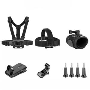 TEMU DJI OSMO Action, Insta 360 APro 및 기타 액션 카메라용 Hero 13 12 11 10 6 5 4용 9개 범용 액세서리 키트, 체스트 스트랩 하네스, 헤드 스트랩 마운트, 360° 회전 손목 스트랩 마운트 및 백팩 클립 홀더, 조절식 액션 카메라 액세서리 키트