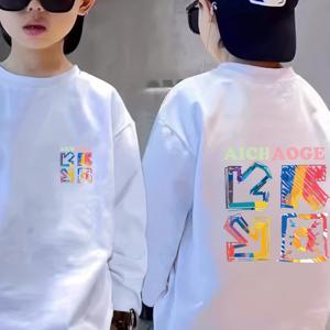 TEMU 2025 아동용 봄/가을 베이스 레이어 레귤러 긴팔 티셔츠
