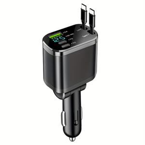 TEMU 차량용 멀티프로토콜 충전기: 120W 초고속, 저온 충전. 차량용 범용, USB-C 기기용 안전하고 빠른 충전 - 현대적인 컴팩트 차량용 충전기, 아이폰 17, 아이패드 등 호환