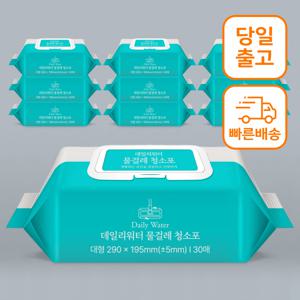 TEMU 데일리워터 물걸레 청소포 대형 30매 10개