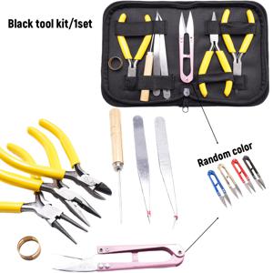 TEMU 8개/세트 주얼리 제작 키트 DIY 액세서리 만들기 도구 세트 노란색 수제 펜치 랜덤 색상 가위 핀셋 점프 링 오프너 DIY 액세서리 만들기 팔찌 목걸이 재료용