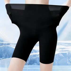 TEMU 여성용 블랙 통기성 카프리 팬츠 - 편안하고 스타일리시한 하이엘라스틱 레깅스, 야외 활동, 쇼핑에 적합
