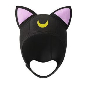 TEMU 귀여운 만화 다이빙 후드, 스노클링 모자, 전문가용 자외선 차단 및 보온, 남녀공용 다이빙 장비, 수영 루나 캣