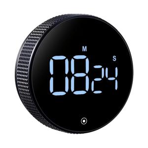 TEMU 자석 3-in-1 회전식 주방 타이머, 저소음 3단계 조절, 360도 다이얼, 정밀 카운트다운 LED 대형 스크린 9999분 스톱워치, 휴대용 자석 요리 학습 스포츠 홈 다기능 타이머, 요리 학습, 샤워 H용