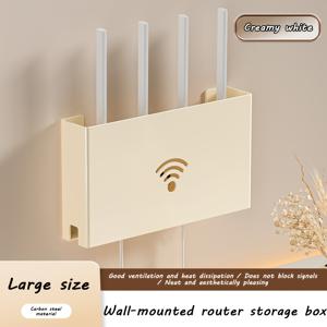 TEMU 드릴 필요 없는 WiFi 라우터 보관함—깔끔한 홈 정리용, TV 스탠드 마운트, 침실, 거실, 기숙사, 게스트룸 & 게임룸용, 다목적 후크 없는 WiFi 홀더, 랙
