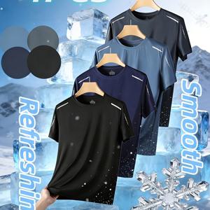 TEMU 4pcs 남성 스포츠 프린트 티셔츠 세트: 속건성, 통기성 좋은 캐주얼 스포츠웨어, 반사 - 헬스장 운동, 야외 러닝, 데일리 운동 및 레저 야외 활동에 이상적인 선택