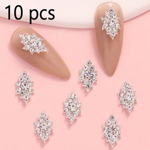 TEMU 은빛 별 라인스톤 네일 아트 장식 10개, DIY 네일 아트 액세서리, 네일 젬스, 네일 아트 용품