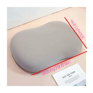 TEMU 1개 대형 도파민 아이스 실키 섬유 원단 베개, 사계절용, 3D 컨투어 표면 및 느린 복원성의 부드러운 충전재 포함. 옆으로/등으로/엎드려서 자는 사람에게 적합. 가정용 침구 베개솜. 그레이와 블루 두 가지 색상 제공