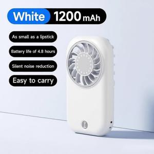 TEMU 휴대용 선풍기, 핸디형 선풍기, 충전식, 1200mAh, USB, Type-C, 저소음, 5단 속도, 소형, 미니 선풍기