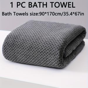 TEMU 1개 대형 목욕타월 35.4x67인치 (90x170cm) - 파인애플 격자 무늬 마이크로화이버, 고흡수성 & 초부드러움, 현대적 디자인 욕실/헬스장/호텔용, 다양한 색상 옵션, 마이크로화이버 질감