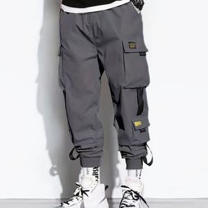 TEMU American-style Loose-fit Nine-eighths Cargo Pants, Multi-poet Outdoor Casual Youth Cuffed Pants
