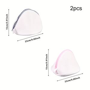TEMU 접이식 벌집형 메쉬 조개껍질 모양 세탁망 2개, 변형 방지 속옷 보호용 지퍼 수납 파우치 포함 세탁용 가방