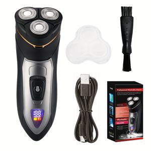 TEMU 남성용 2-in-1 3D 부양식 전동 면도기, 울트라 클린, LED 스마트 디지털 디스플레이, IPX6, Type-C 충전, 전동 수염 정리기 및 면도기, 구레나룻 면도용 남성, 남자친구, 아빠 선물