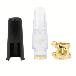 TEMU IRIN ND145 알토 색소폰 투명 마우스피스 + 캡 + 클립, 마우스피스 및 마우스피스 캡 세트