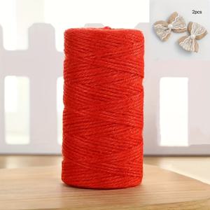 TEMU 10000cm 황마 로프, 0.2cm 두께, 자연 다색 노란색 황마 끈 +7.5cm 리본 (2개), 수제 DIY 직조 공예 액세서리, 휴일 선물 포장 태그 끈, 고양이 등반 프레임 로프, 미술 용품, 리본 2개 포함