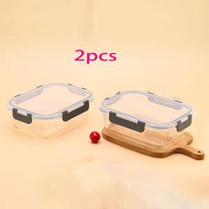 TEMU 유리 도시락 세트 2개, 전자레인지 사용 가능 특수 그릇, 도시락 용기, 신선도 유지 및 보온 도시락통, 냉동고 사용 가능, 식기세척기 사용 가능, 누수 방지 식품 용기, 가정용 주방 용품, 주방 액세서리