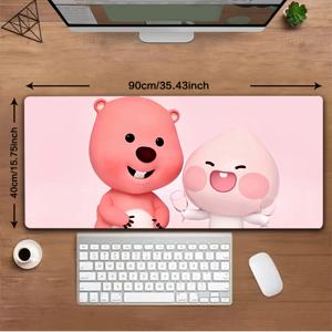 TEMU 1pc RubyGaming 미끄럼 방지 고무 베이스 마우스 패드 - 귀여운 만화 비버 디자인의 세탁 가능한 데스크 매트, 사무실, 학교, 가정 장식 및 팬 및 친구를 위한 선물, 사무실 데스크 액세서리 | 재미있는 데스크 장식 | 세탁 가능한 고무 매트, 데스크 패드