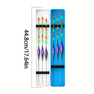 TEMU 눈길을 끄는 두꺼운 밥버 꼬리가 달린 야광 전자식 낚시 찌 6개 세트, 잉어, 붕어, 배스, 송어용, 야간 낚시용 야광찌, 올인원 야생 낚시 세트 (건전지 미포함)
