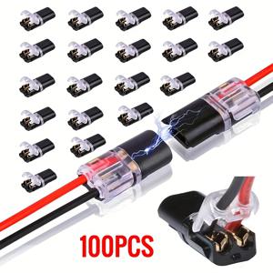 TEMU 100개 더블와이어 플러그인 커넥터 LED 스트립 라이트 커넥터 2핀, 저전압 와이어 커넥터 잠금 버클 포함, 빠른 연결 플러그 LED 커넥터 스트립 라이트용