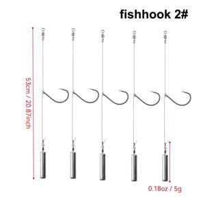 TEMU 5pcs Popping Top Fishing Rig Set with Popping Top Hook, Sinker, Fluorocarbon Line, and Snap Swivel
