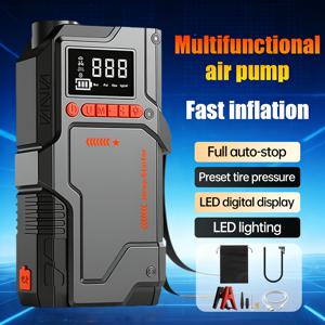 TEMU 8000A 자동차 긴급 점프 스타터 공기 압축기, 12V 자동차 배터리 충전기, 180PSI 디지털 타이어 공기 주입기, 자동차, 트럭, SUV 긴급 시동용, 정밀 타이어 압력 감지, LED 조명, 자동차 액세서리 도구, 온