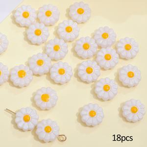 TEMU 18개 화이트 데이지 꽃 구슬, 주얼리 제작 DIY 핸드메이드 귀걸이 팔찌 목걸이 액세서리용