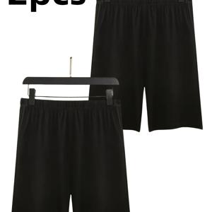 TEMU 2피스 플러스 사이즈 홈 팬츠 남성용 잠옷 여름 반바지 넉넉한 크기 큰 바지 5부 팬츠 여름 얇은 스타일